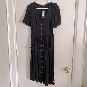 Casual short sleeve button down dress